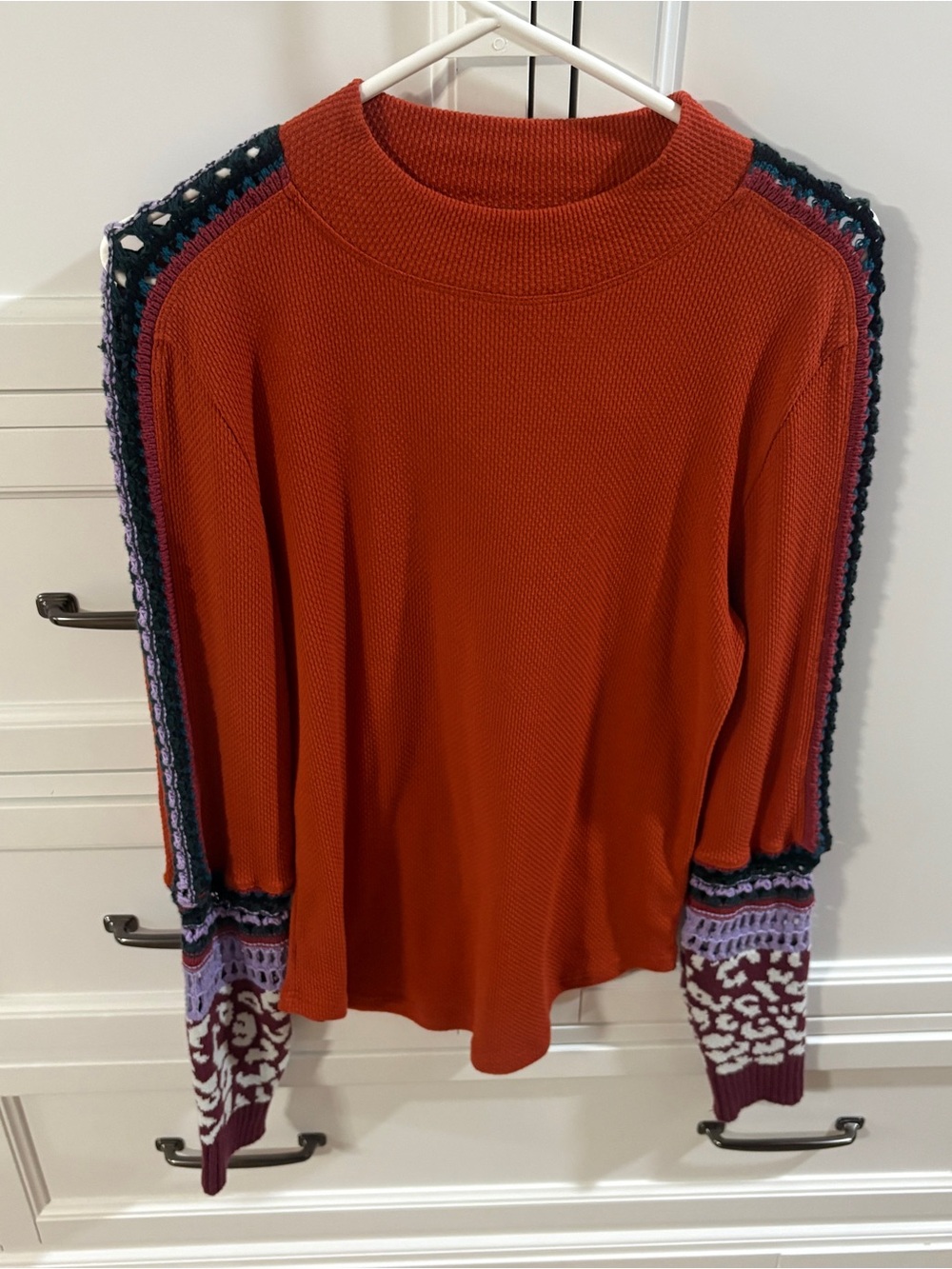 Free People Switch It Up Long Sleeve Top Crochet Boho Size Women’s Large